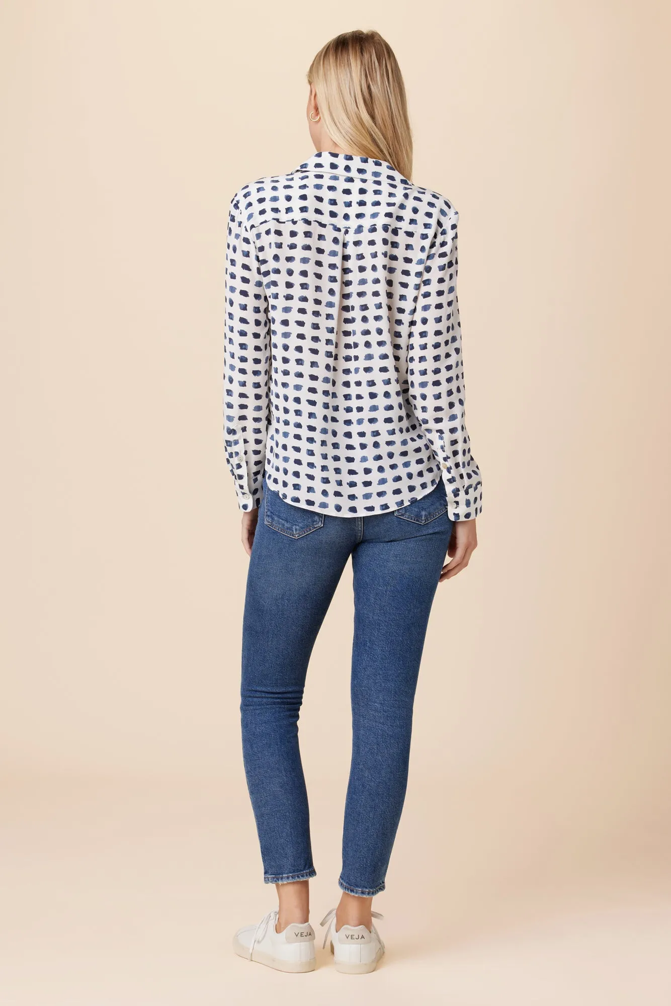 Bixby Washable Silk Blouse - Squared Up White sold by Amour Vert product image thumbnail 3