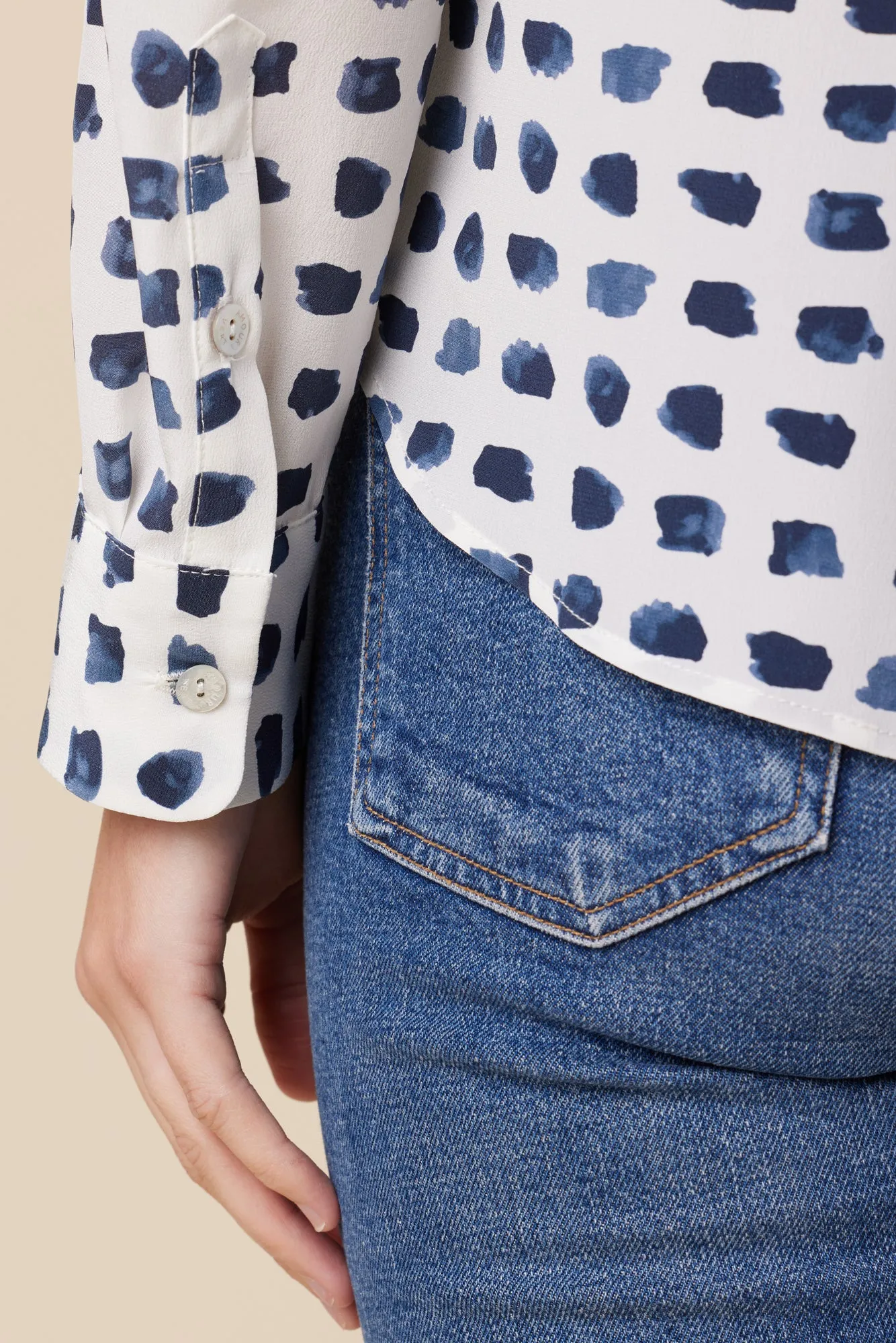 Bixby Washable Silk Blouse - Squared Up White sold by Amour Vert product image thumbnail 4