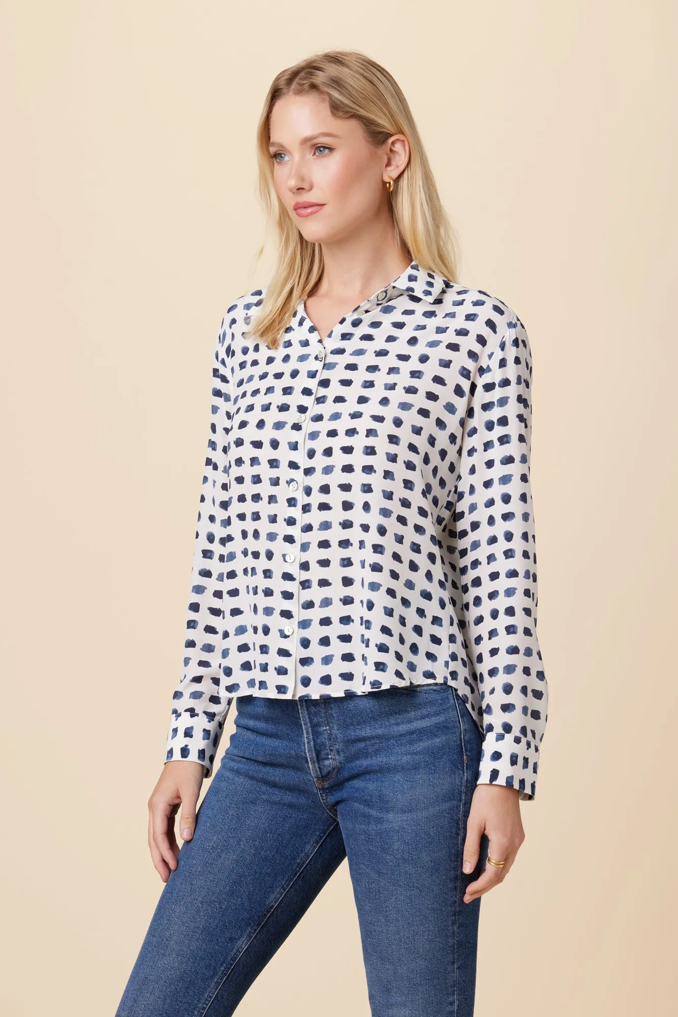 Bixby Washable Silk Blouse - Squared Up White sold by Amour Vert product image thumbnail 2