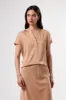 Renata Stretch Silk Blouse - Biscotti sold by Amour Vert