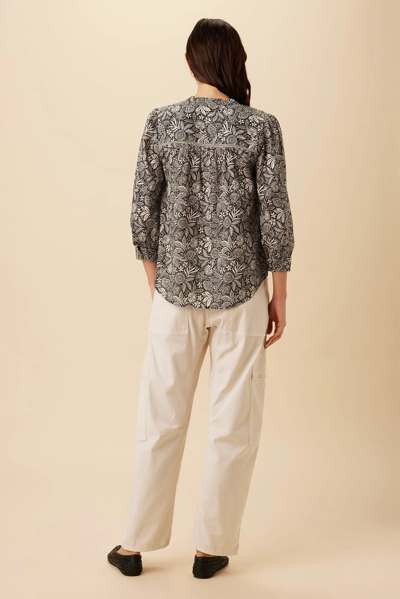 Charlotte Organic Cotton Blouse - Nina Black - ReAmour sold by Amour Vert product image thumbnail 3