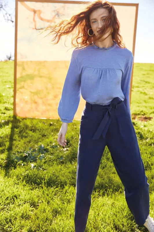 Aurelie Reverie Slub Top - Sky sold by Amour Vert