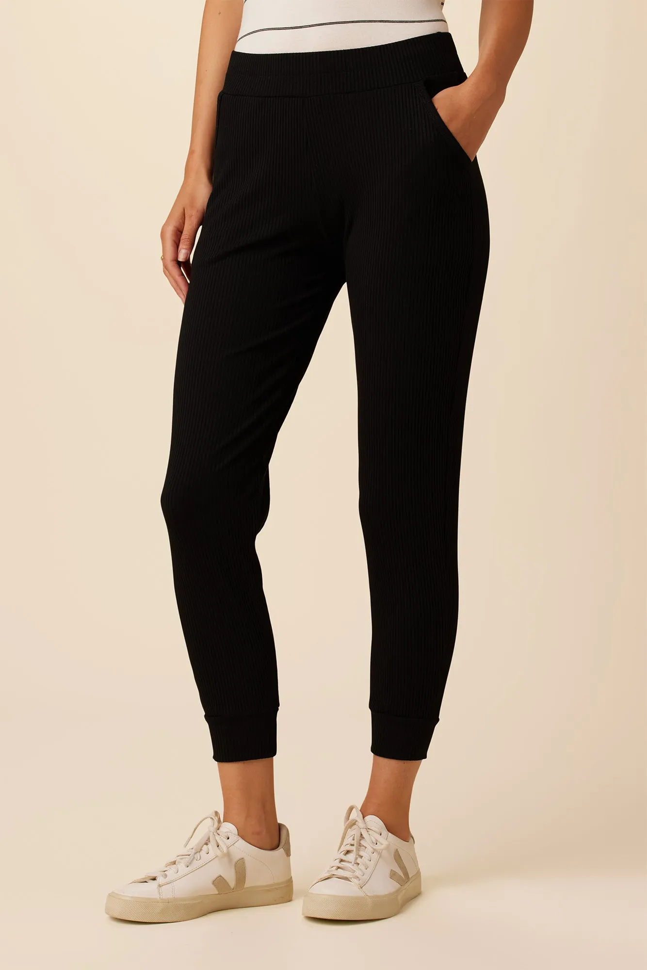 Skylar Paris Rib Joggers - Black sold by Amour Vert