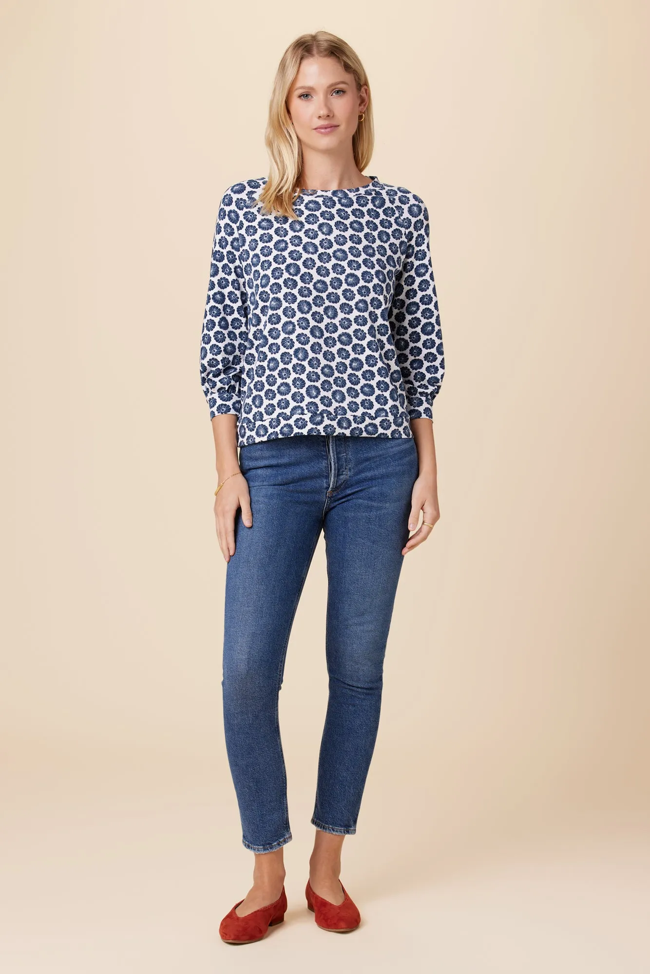 Issa Reverie Knit Tee - Calico Navy sold by Amour Vert product image thumbnail 5