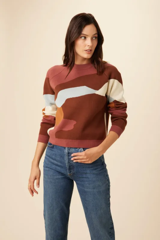 Azalea Organic Cotton Sweater - Autumn Abstract sold by Amour Vert