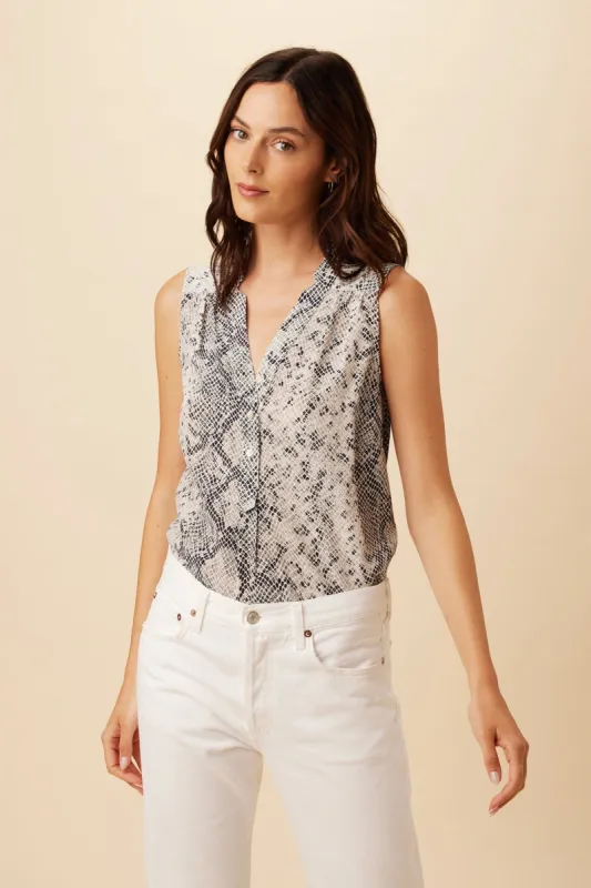 Amy Washable Silk Blouse - Serpentine - ReAmour sold by Amour Vert