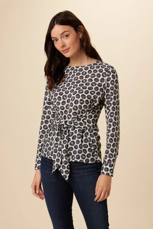 Jobeth Ecovero Blouse - Calico Navy sold by Amour Vert