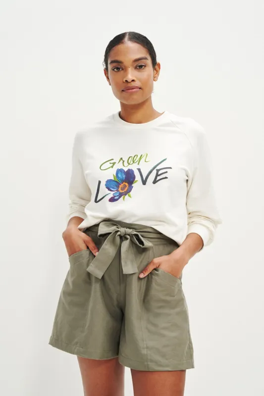 Lennon Green Love Sweatshirt - ReAmour sold by Amour Vert