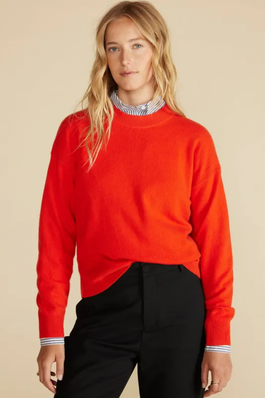 Pearl Cashmere Sweater - Clementine Orange sold by Amour Vert