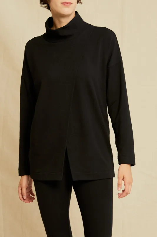 Alba Luxe Fleece Turtleneck - Black sold by Amour Vert