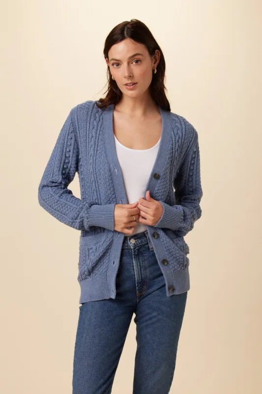 Minka Organic Cotton Sweater - Blue Heather sold by Amour Vert