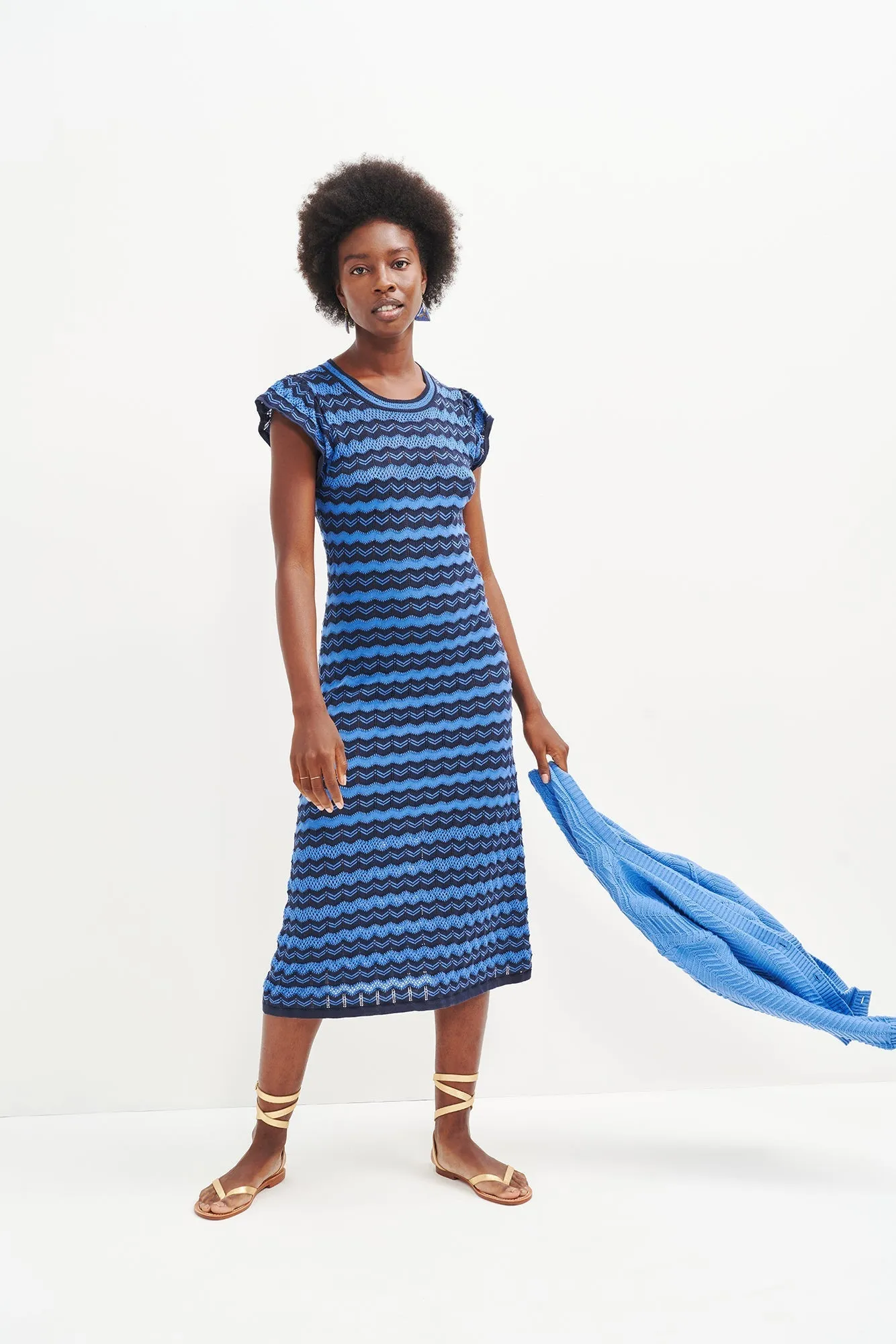 Betsy Organic Cotton Dress - Navy Tonal - ReAmour sold by Amour Vert product image thumbnail 3