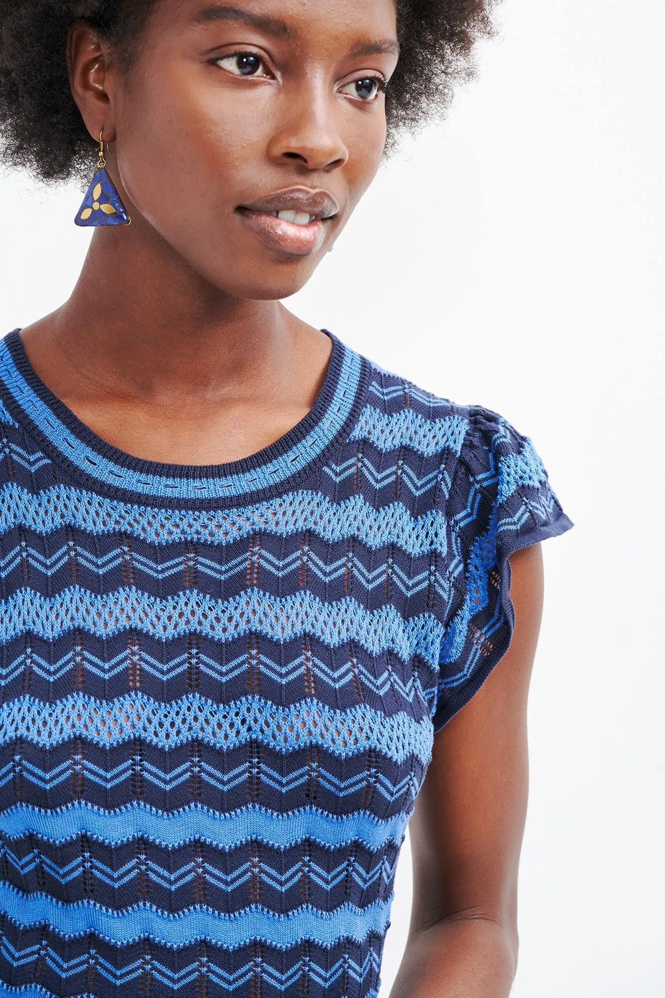Betsy Organic Cotton Dress - Navy Tonal - ReAmour sold by Amour Vert product image thumbnail 5