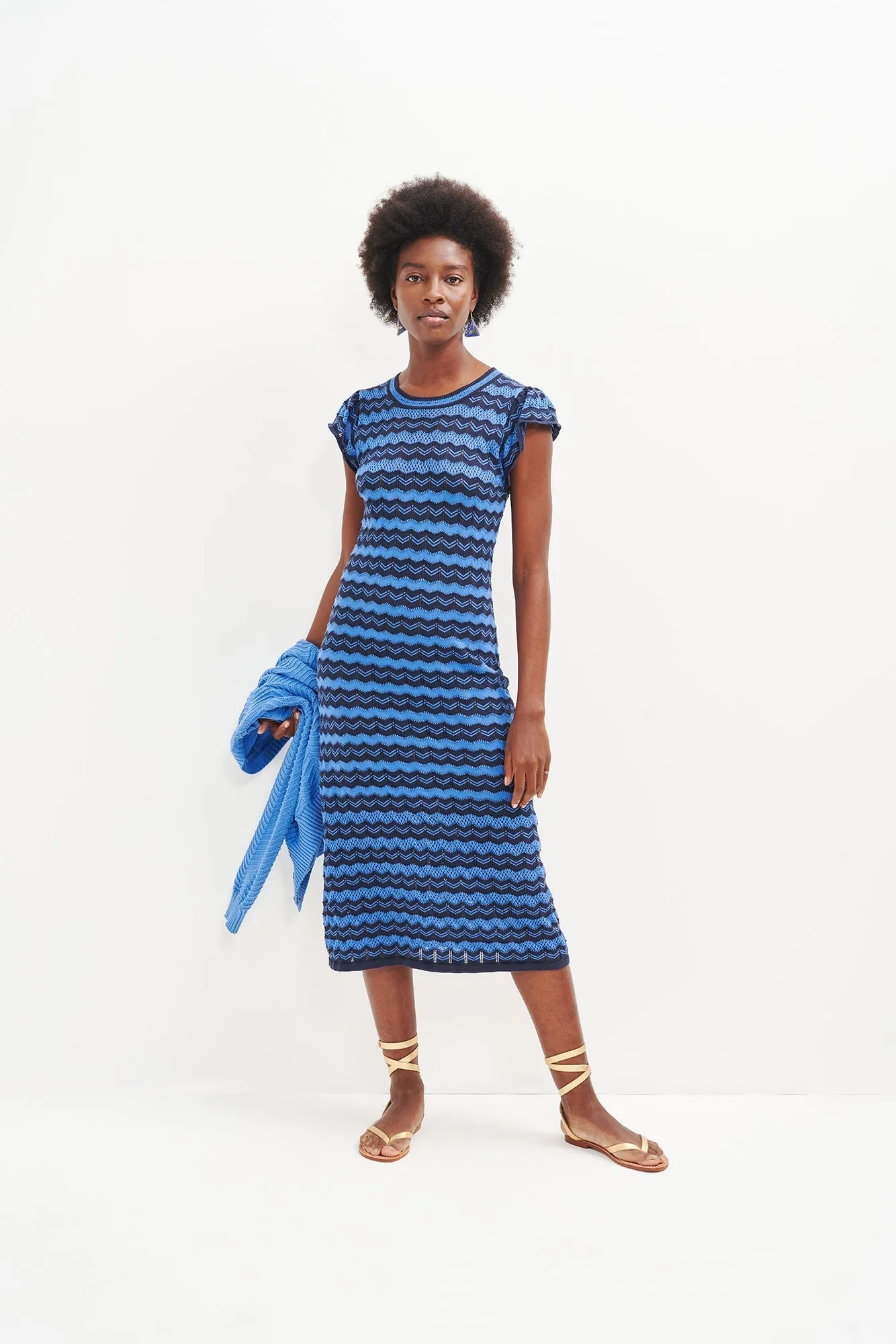 Betsy Organic Cotton Dress - Navy Tonal - ReAmour sold by Amour Vert