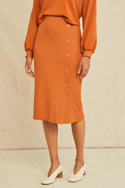 Gadot Paris Rib Skirt - Umber sold by Amour Vert