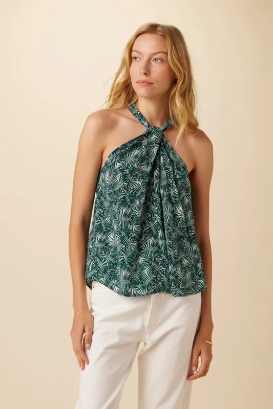 Hayden Washable Silk Blouse - Green Palm sold by Amour Vert