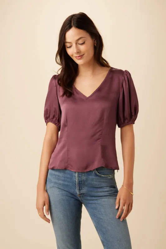 Juliana Viscose Seersucker Blouse - Plum sold by Amour Vert