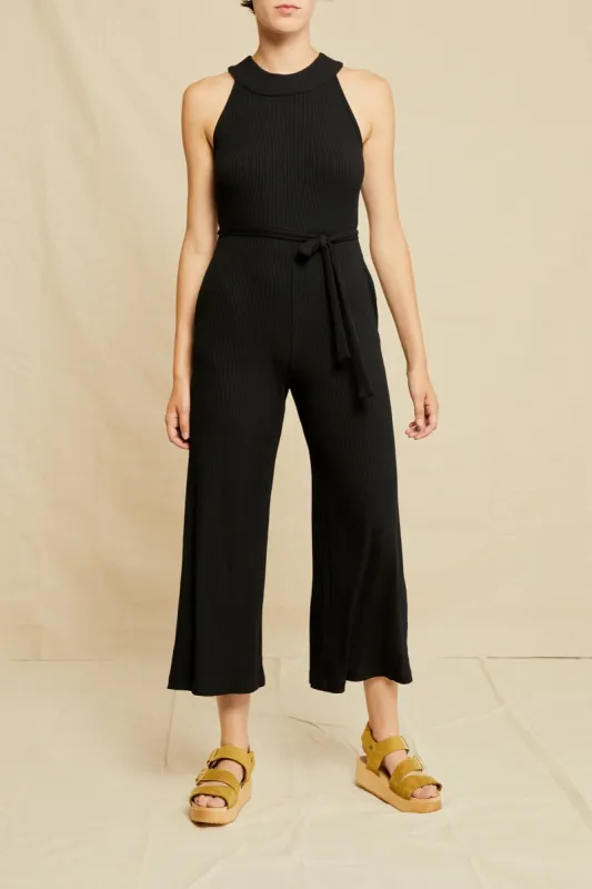 Maja Paris Rib Jumpsuit - Black made by Amour Vert