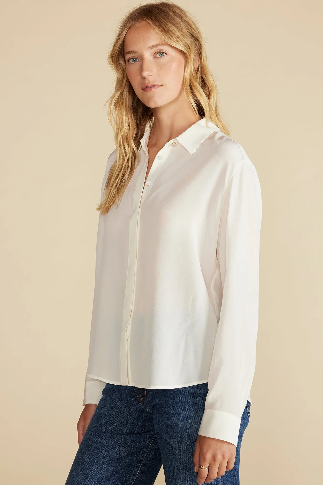 Bixby Washable Silk Blouse - Ivory sold by Amour Vert product image thumbnail 3