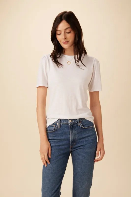 Odilia Reverie Slub Tee - White sold by Amour Vert