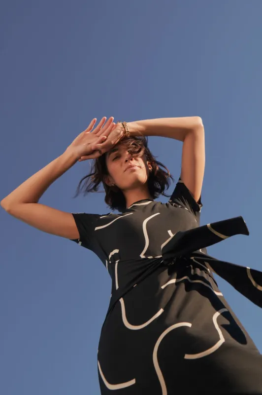 Colombe Viscose Knit Dress - Waves sold by Amour Vert