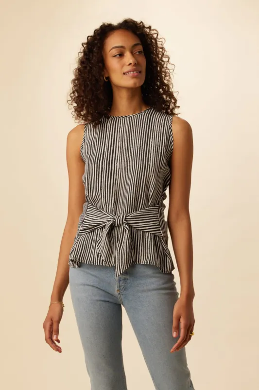Aurora Washable Silk Top - Ink Stripe sold by Amour Vert