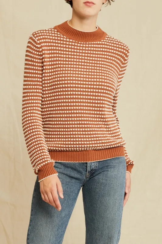 Campbell Organic Cotton Sweater - Rust and Ivory sold by Amour Vert