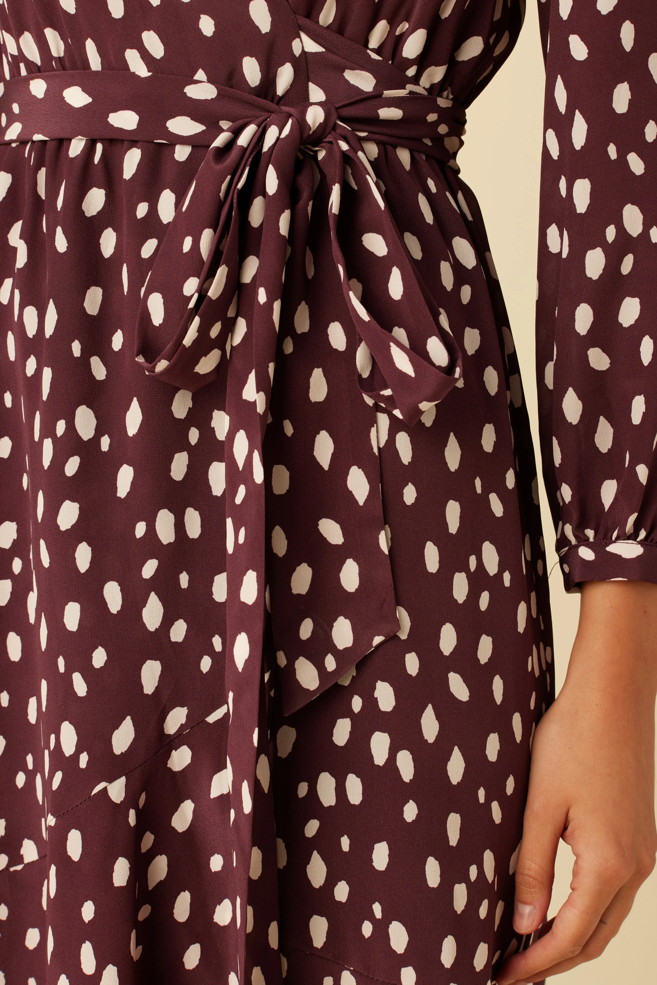 Elma Washable Silk Dress - Pebble Dot Plum sold by Amour Vert product image thumbnail 5