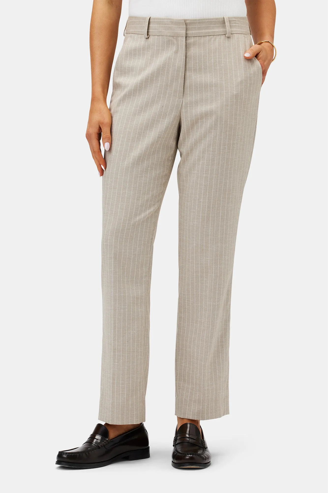 Taper Trouser - San Diego Stripe Natural sold by Amour Vert