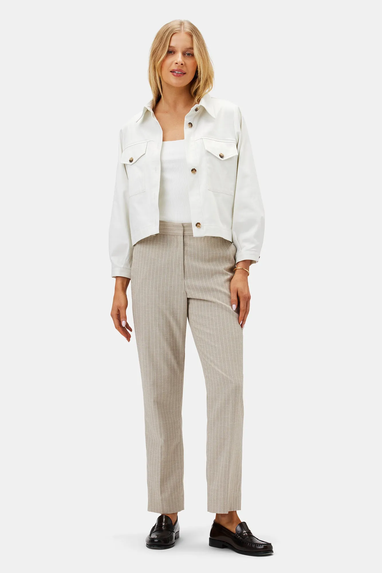 Taper Trouser - San Diego Stripe Natural sold by Amour Vert product image thumbnail 3