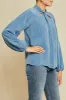 Papillon Cottonseed Cupro Blouse - Azure sold by Amour Vert