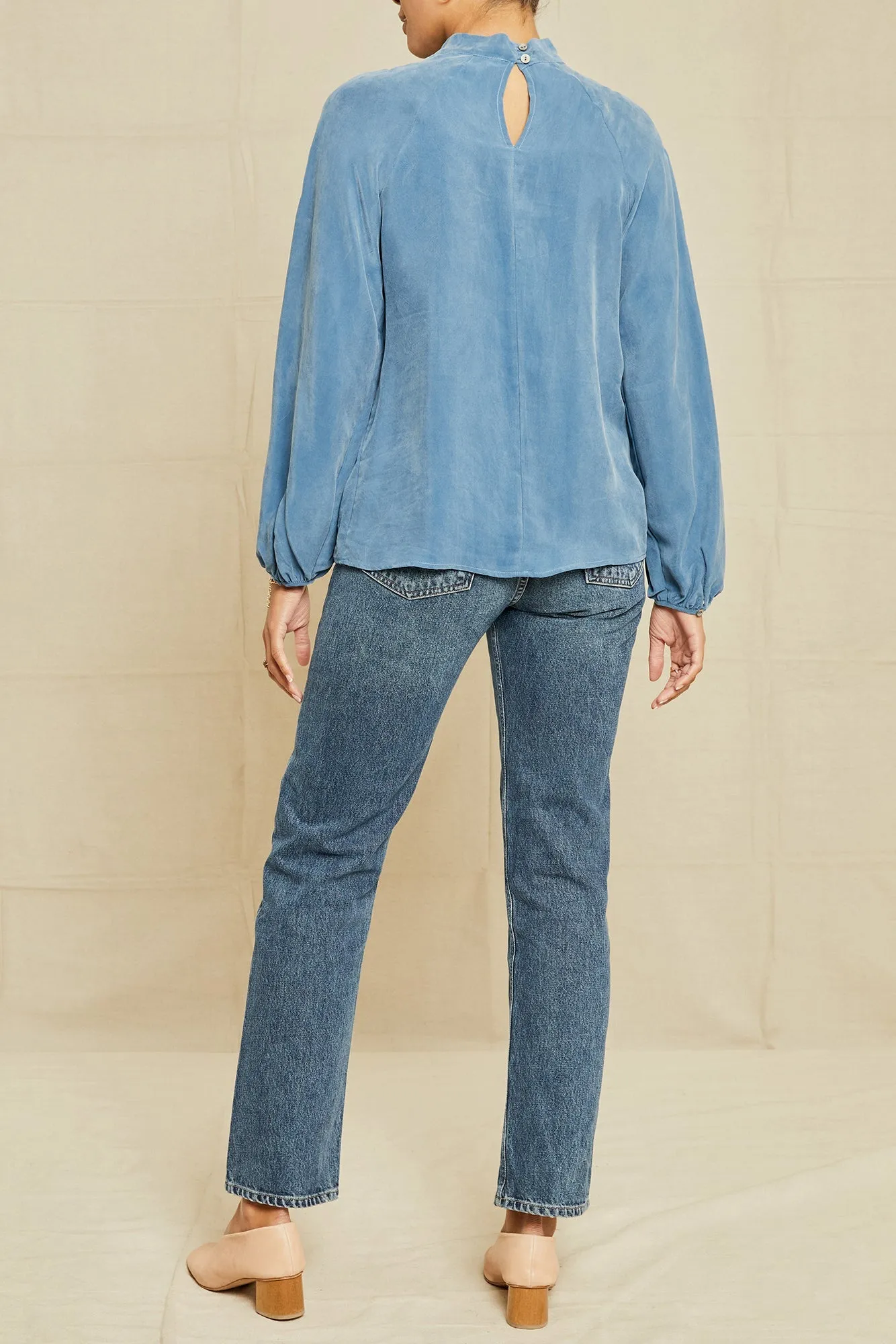 Papillon Cottonseed Cupro Blouse - Azure sold by Amour Vert product image thumbnail 3