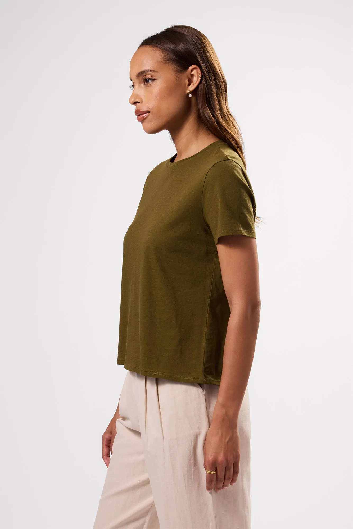 Berkeley Organic Cotton Tee - Olive Green sold by Amour Vert product image thumbnail 3