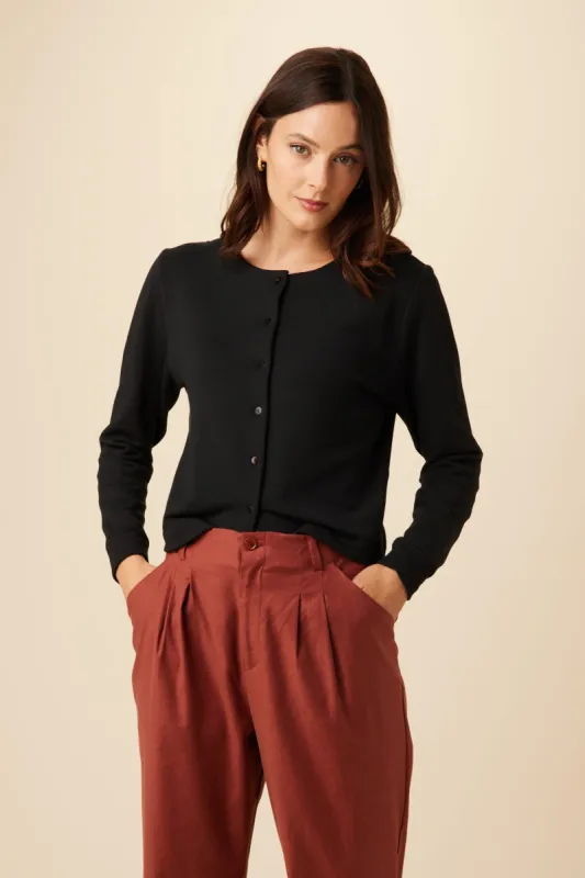 Mira Luxe Fleece Cardigan - Black sold by Amour Vert
