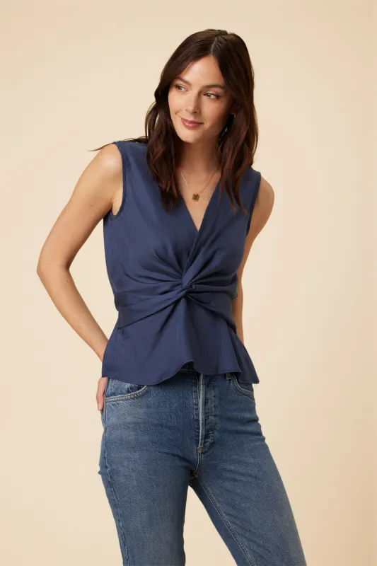 Clemence Tencel Blouse - Indigo sold by Amour Vert