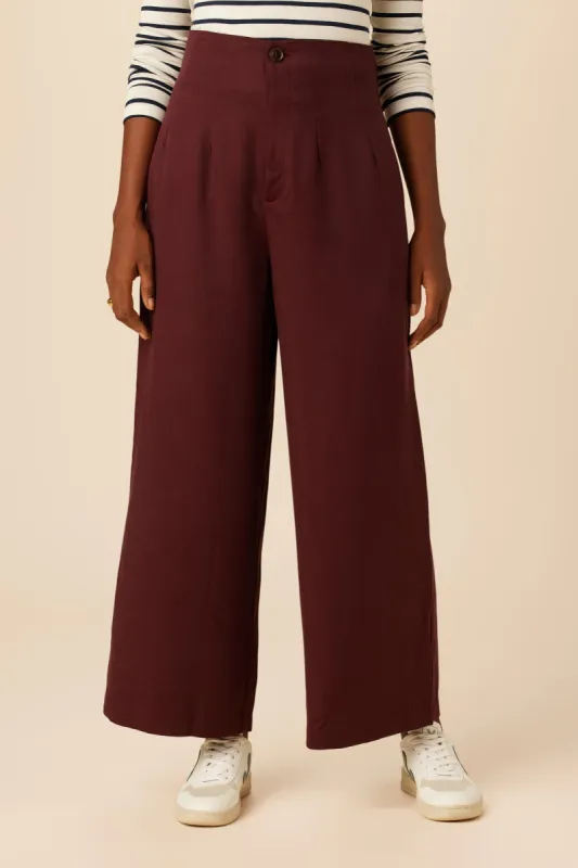 Theo Tencel Twill Pant - Wine sold by Amour Vert