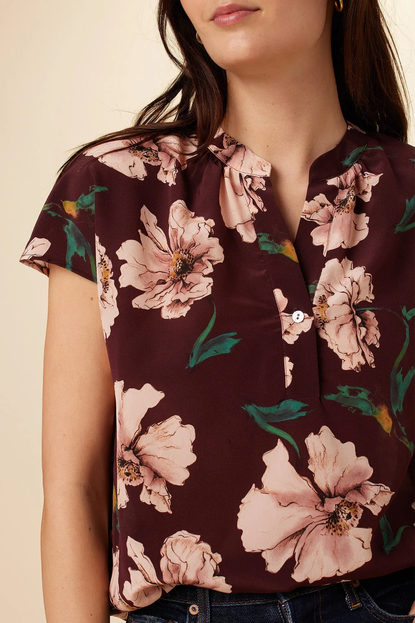 Renata Washable Silk Blouse - Paysage Sepia - ReAmour sold by Amour Vert product image thumbnail 4