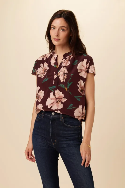 Renata Washable Silk Blouse - Paysage Sepia - ReAmour sold by Amour Vert