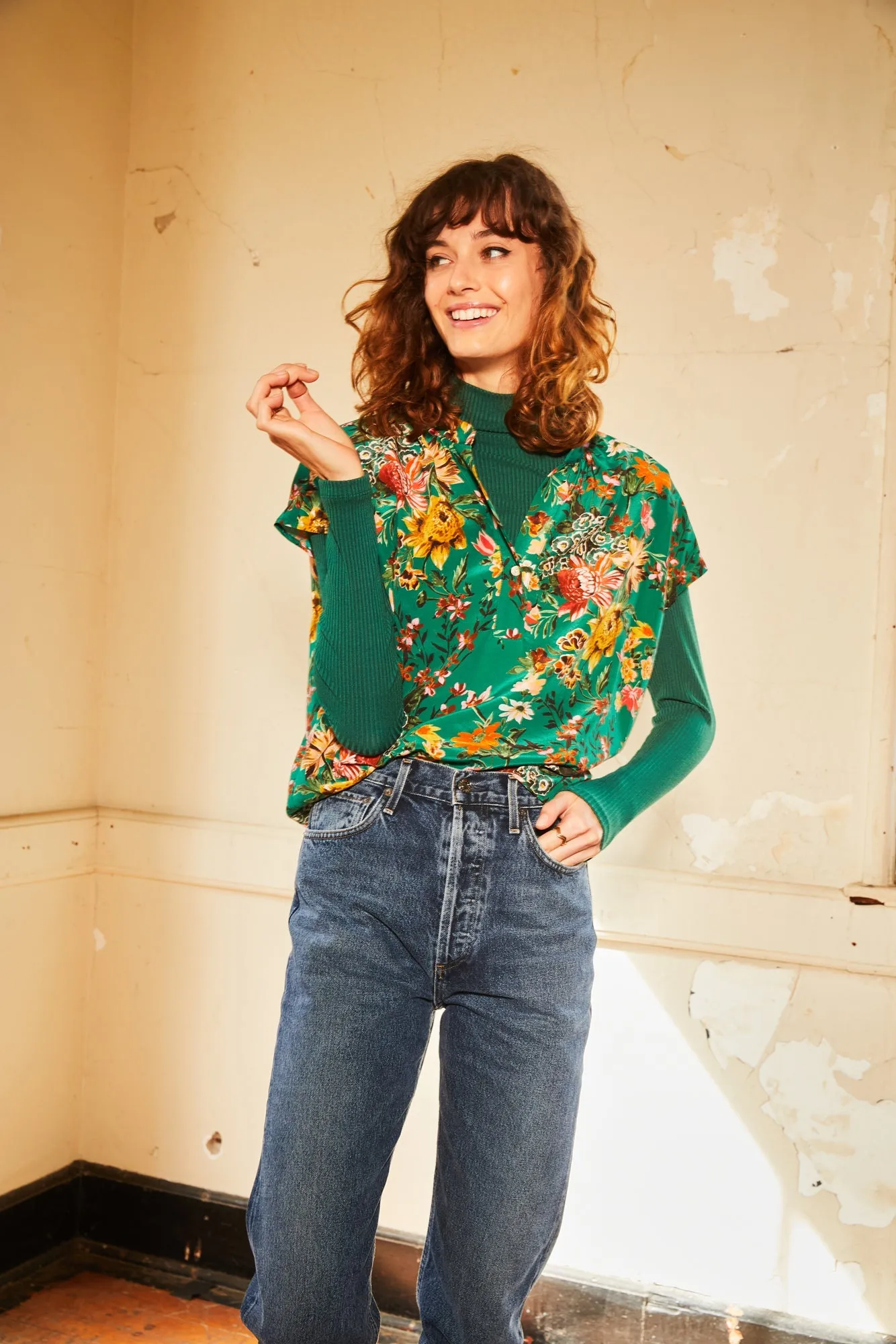 Renata Washable Silk Blouse - Rosalind Floral sold by Amour Vert product image thumbnail 2