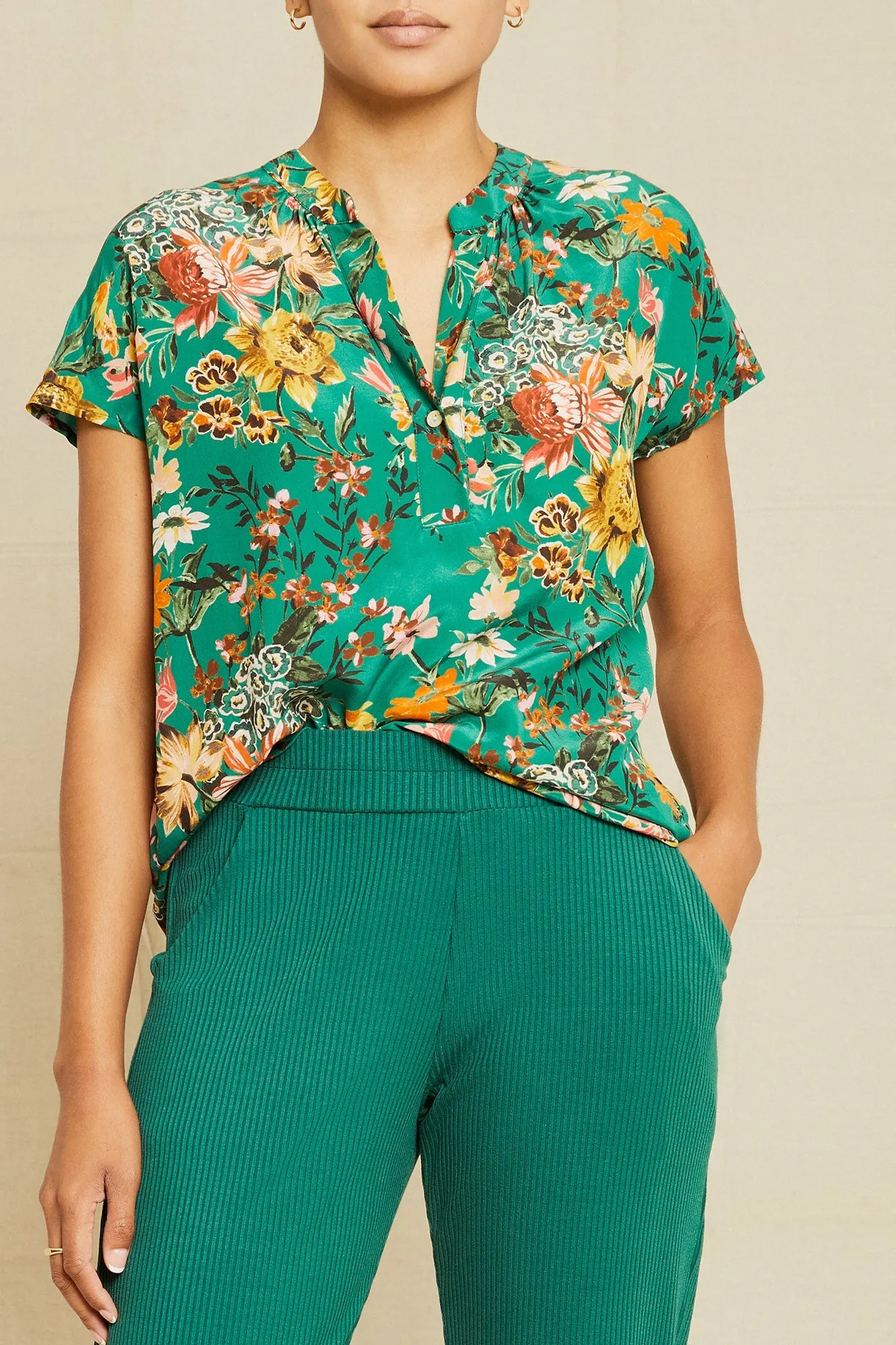 Renata Washable Silk Blouse - Rosalind Floral sold by Amour Vert