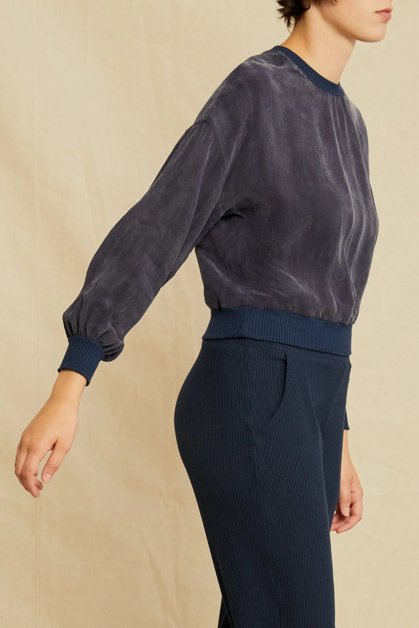 Mari Mixed Cupro Top - Ocean - ReAmour sold by Amour Vert product image thumbnail 2