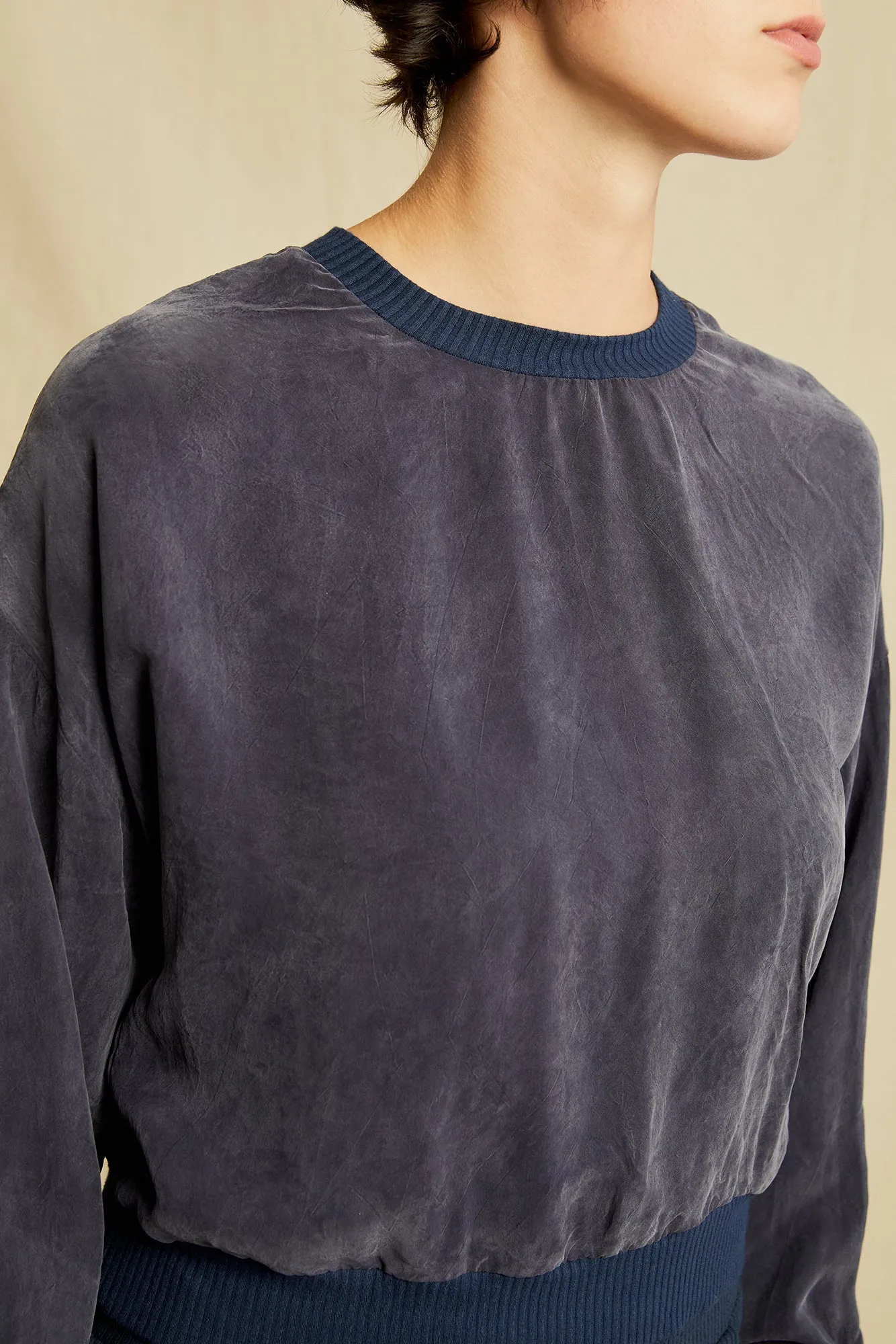 Mari Mixed Cupro Top - Ocean - ReAmour sold by Amour Vert product image thumbnail 4