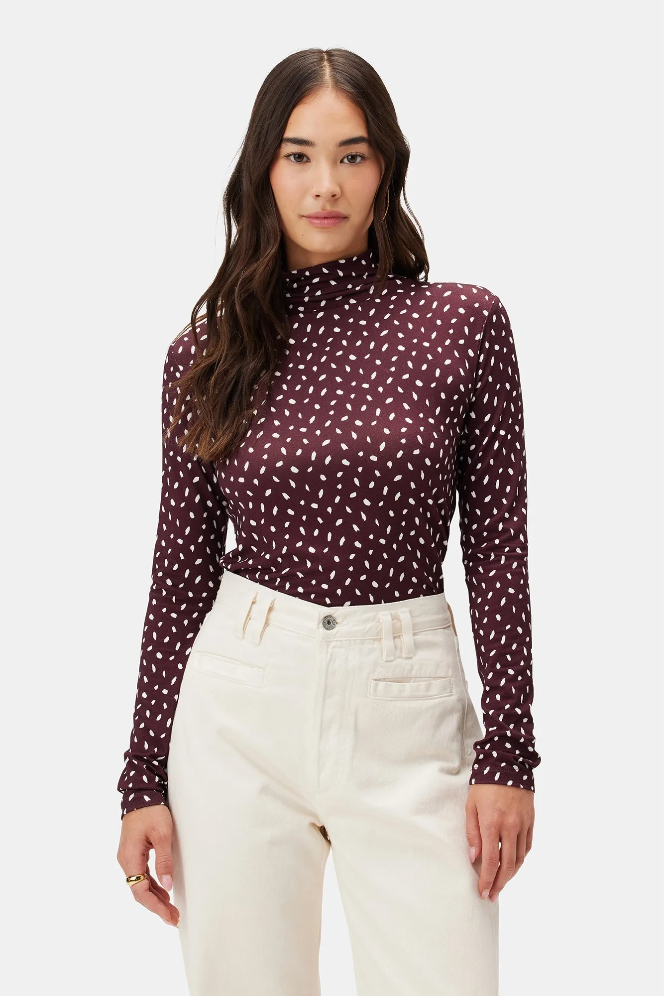 Lux Viscose Knit Turtleneck - Doucet Dot Vineyard - ReAmour sold by Amour Vert