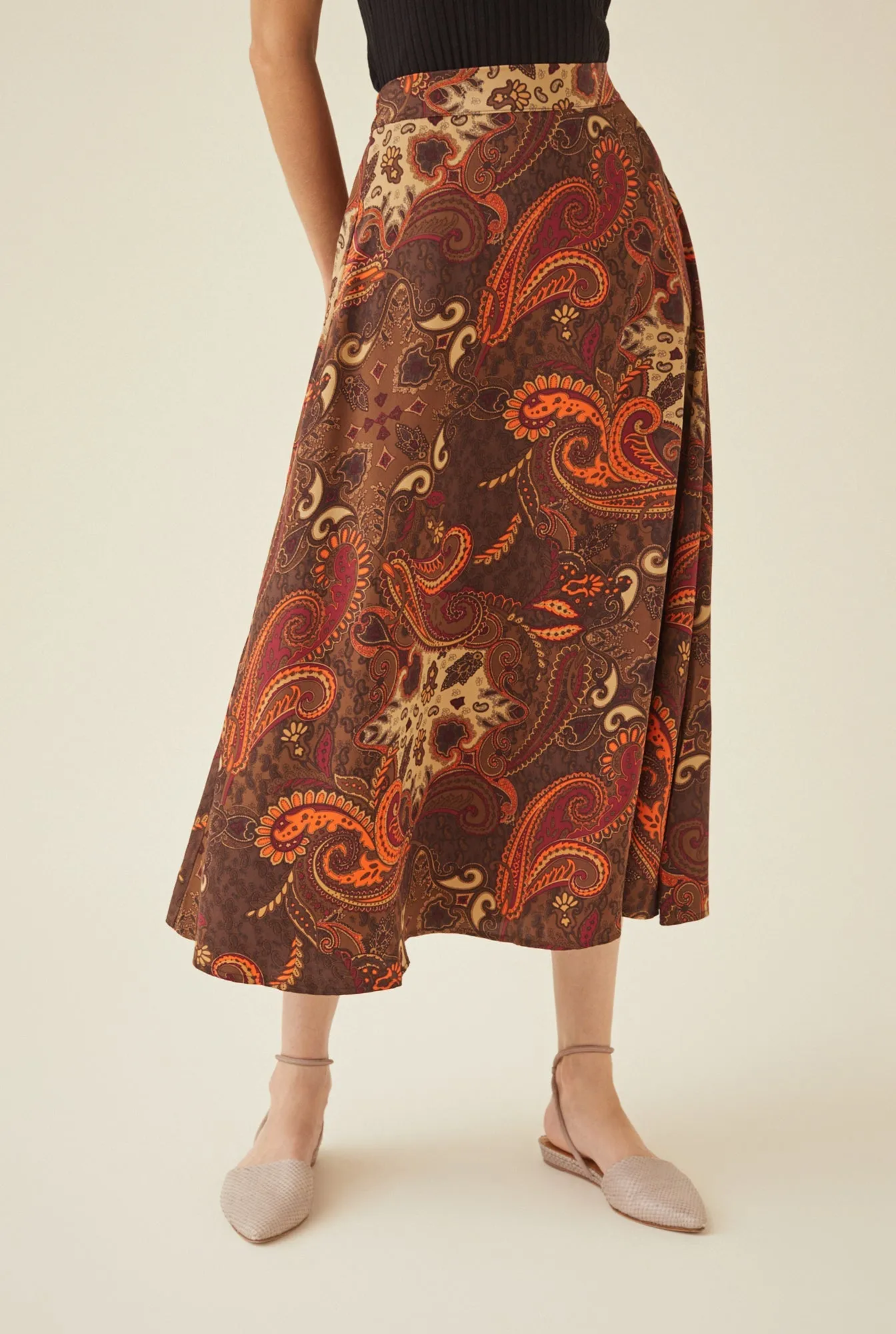Blaze Washable Silk Skirt - Paisley sold by Amour Vert