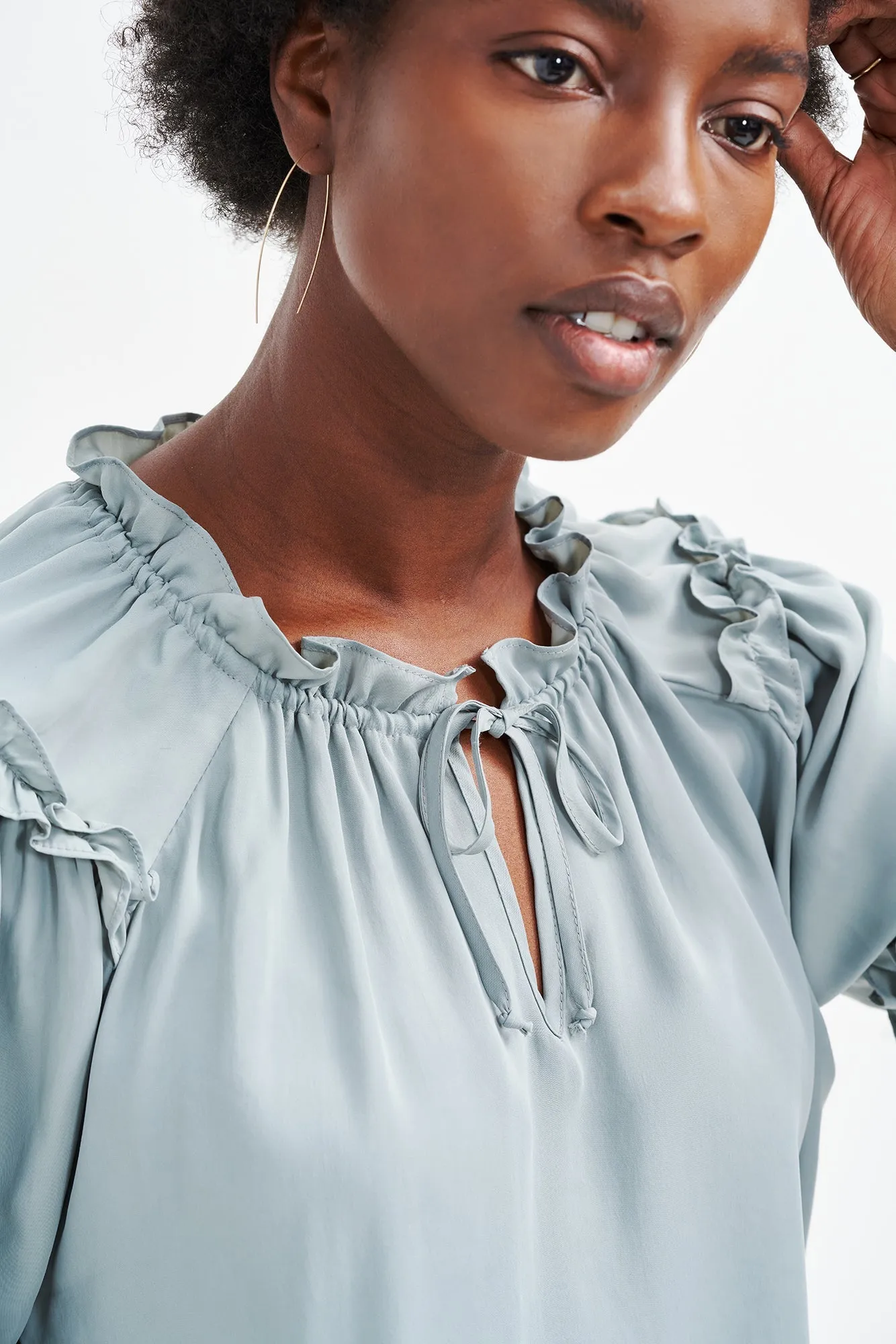 Zuri Cupro Blouse - Eucalyptus sold by Amour Vert product image thumbnail 5