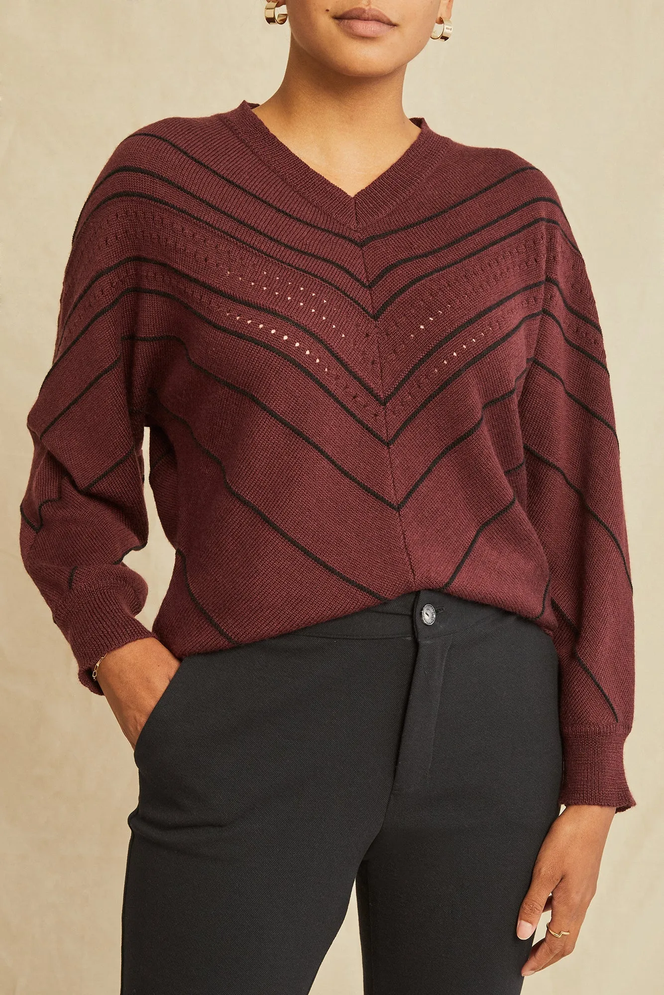 Minerva Wool Sweater - Pinot Black sold by Amour Vert