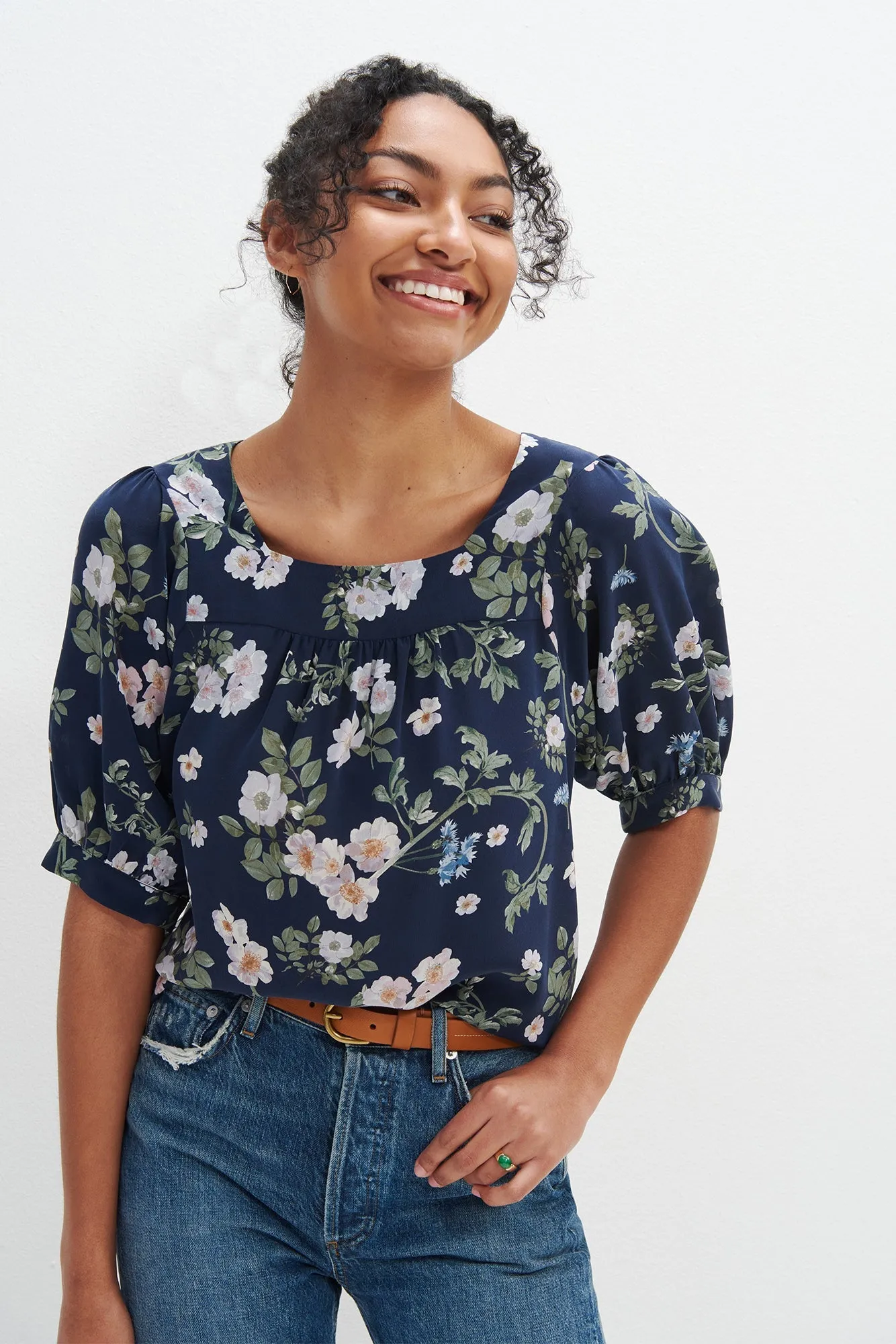 Edith Washable Silk Blouse - Petaluma Floral sold by Amour Vert