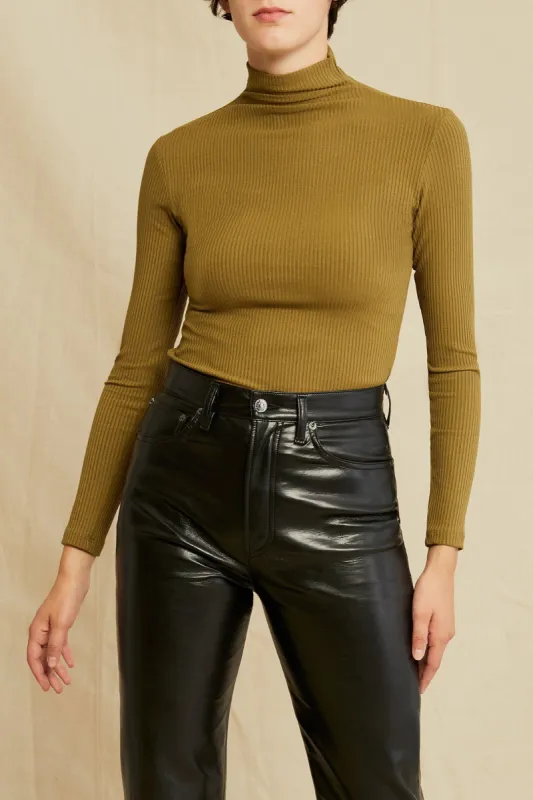 Lux Paris Rib Turtleneck - Matcha sold by Amour Vert