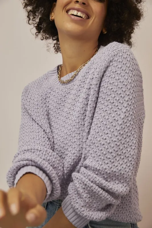 Nella Organic Cotton Sweater - Lavender sold by Amour Vert