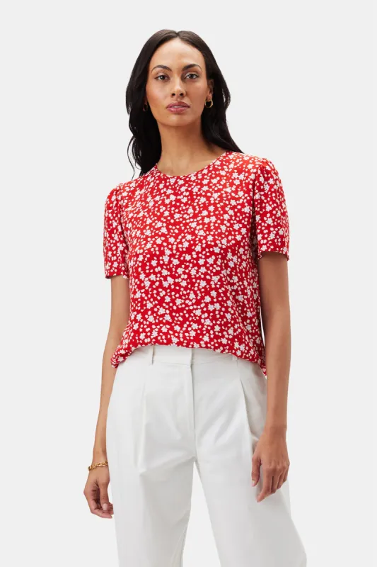 Odilia Crepe Blouse - Jane Red sold by Amour Vert